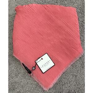 Laundry By Shelli Segal Scarf Coral Ribbed Pleated Lightweight Summer Fall